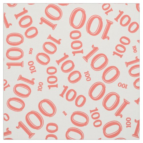 Milestone 100 Number Pattern CoralWhite Fabric