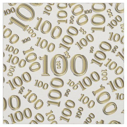 Milestone 100 Number Pattern GoldWhite Fabric