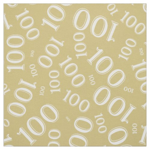 Milestone 100 Number Pattern GoldWhite Fabric