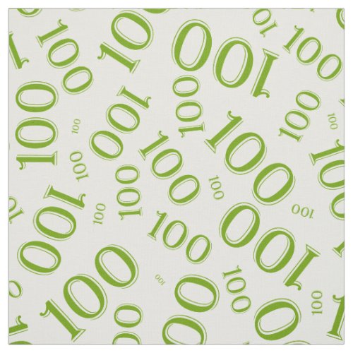 Milestone 100 Number Pattern GreenWhite Fabric