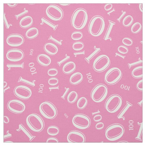 Milestone 100 Number Pattern PinkWhite Fabric
