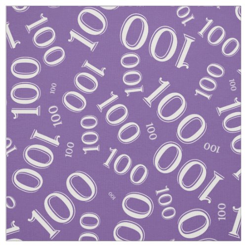 Milestone 100 Number Pattern PurpleWhite Fabric