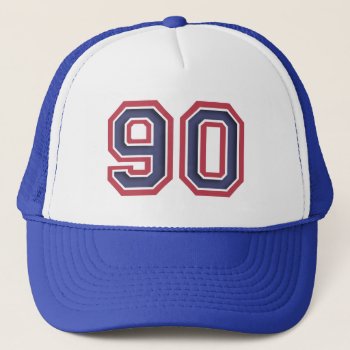 Milestone 90th Birthday Party Trucker Hat by TomR1953 at Zazzle
