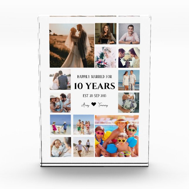 Milestone Anniversary Couple's Names Photo Block (Front)