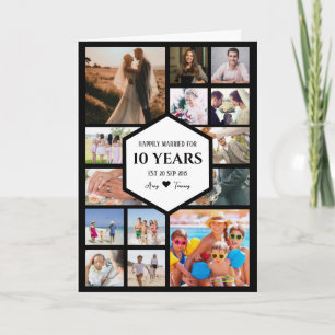 Milestone Anniversary With Hexagon Center Photo Card