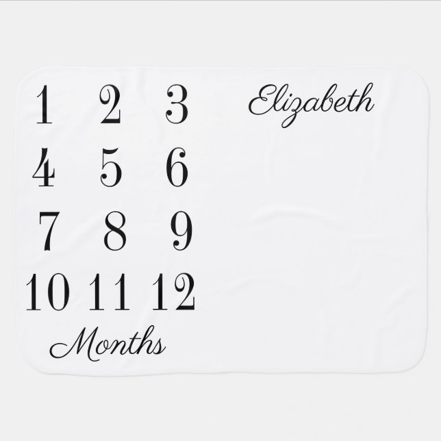 Milestone Baby Blanket (Horizontal)