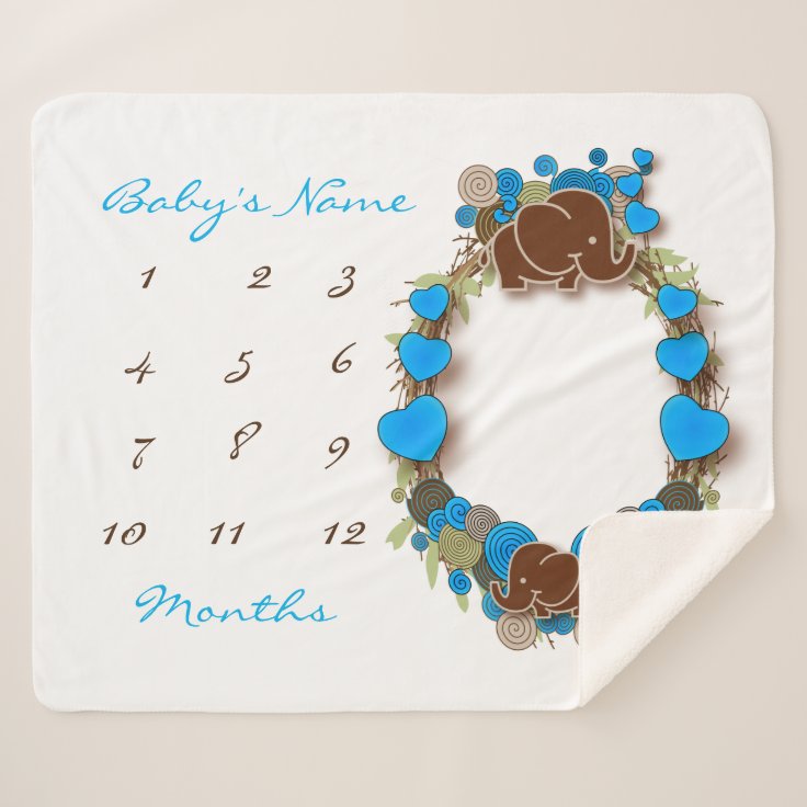 Milestone Baby Blanket Elephant Zazzle