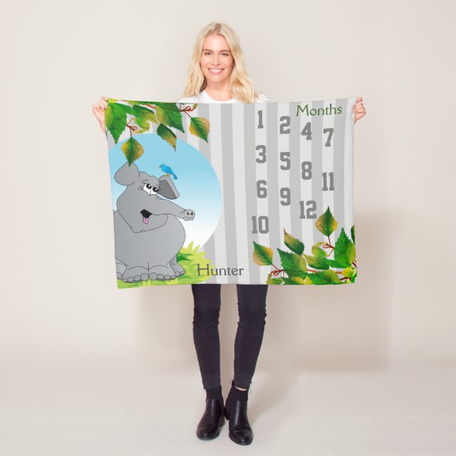 Milestone Baby Blanket - 🐘 Elephant (In Situ)