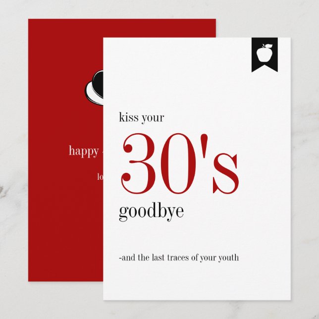 Milestone Birthday 30th Birthday Card (Front/Back)