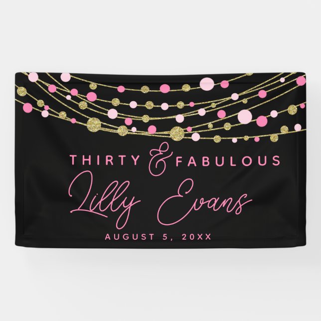 Milestone birthday banner customise, 30th (Horizontal)