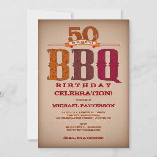 Milestone Birthday BBQ Celebration Invitation