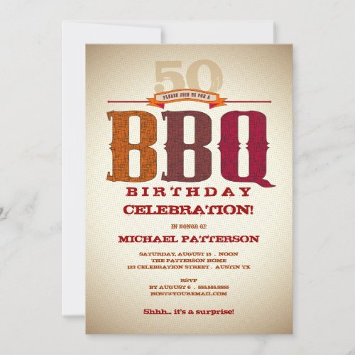 Milestone Birthday BBQ Celebration Invitation