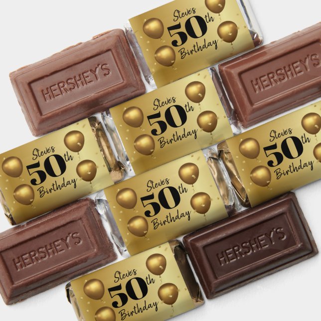 Milestone Birthday Black Gold Hershey's Miniatures (Assorted)