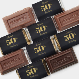 Milestone Birthday Black Gold Hershey's Miniatures