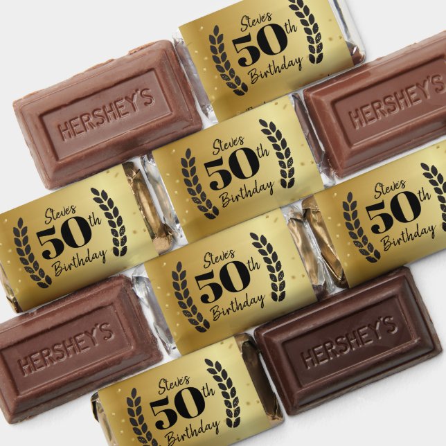 Milestone Birthday Black Gold Hershey's Miniatures (Assorted)