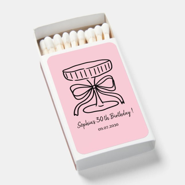 Milestone Birthday Celebration Matchboxes, Elegant Matchboxes (Front Open)