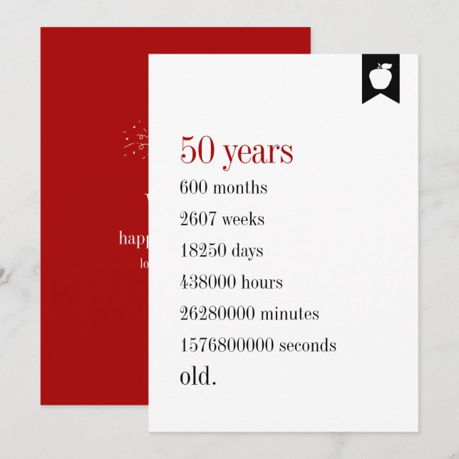 Milestone Birthday Days Old Birthday Card (Front/Back)