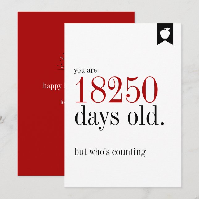 Milestone Birthday Days Old Birthday Card (Front/Back)