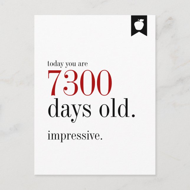 Milestone Birthday Days Old Birthday Postcard (Front)