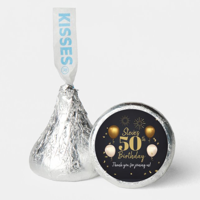 Milestone Birthday Gold Black Hershey®'s Kisses® (Front)