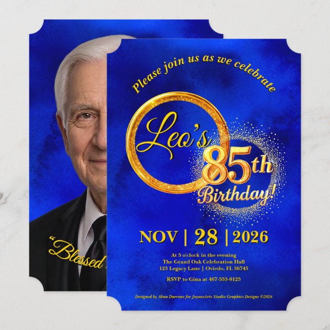 Milestone Birthday Invitation (Front/Back)