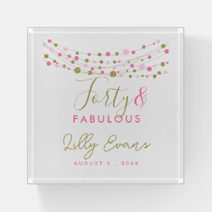 Milestone Birthday Paperweight Favor Custom Adult