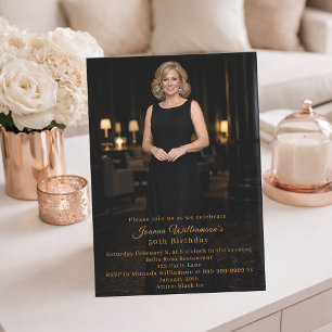 Milestone birthday photo elegant invitation