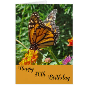 Milestone Birthday Wishes Orange Monarch Butterfly