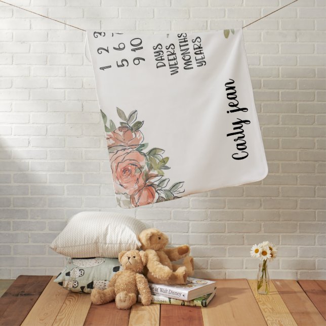  Milestone Blanket, NEWBORN GIFT, BABYSHOWER GIFT Baby Blanket (In Situ)