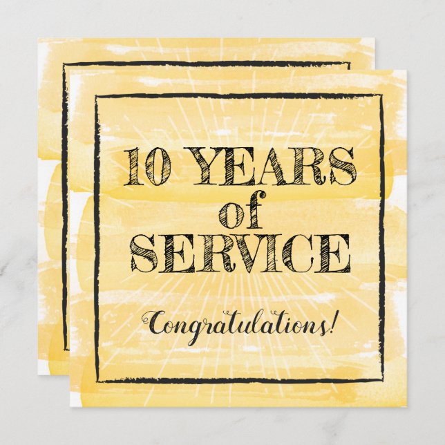 Milestone employee anniversary recognition award invitation (Front/Back)