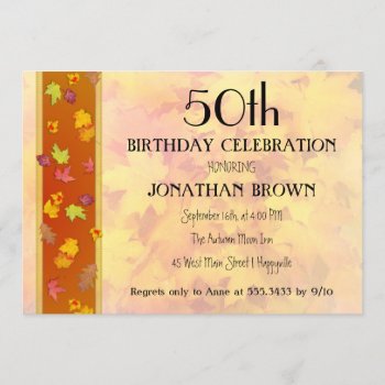 Milestone Fall Birthday Party Celebration Invitation by fallcolors at Zazzle