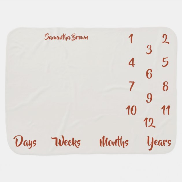 Milestone Ivory monthly Growth Days Weeks Age Baby Blanket