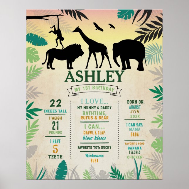 Milestone Jungle Poster 1st Wild Lion Giraffe (Front)