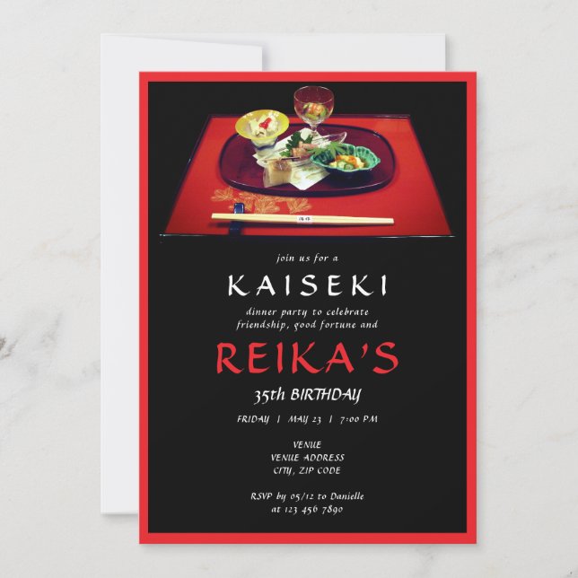 Milestone Kaiseki Japanese Private Chef Birthday Invitation (Front)