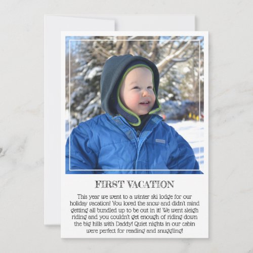 Milestone Keepsake Card Babys First Vacation Announcement