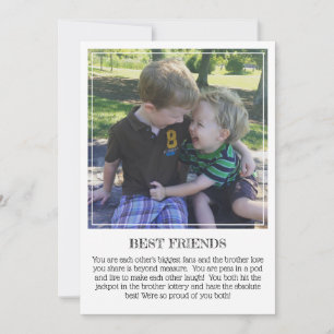 Milestone Keepsake Card: Siblings Best Friends Announcement