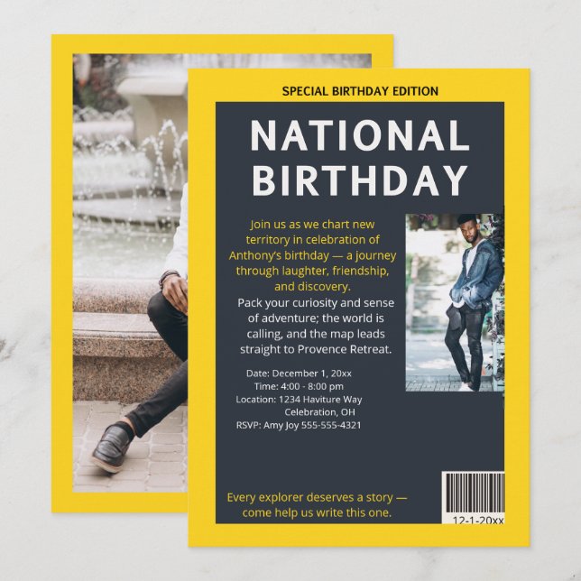 Milestone Magazine: The Birthday Expedition Invitation (Front/Back)