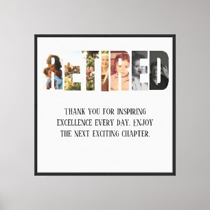 Milestone Retirement Gift Customizable Photo Frame Canvas Print