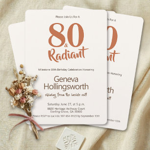 Milestone Terracotta 80th Birthday Tribute Invitation
