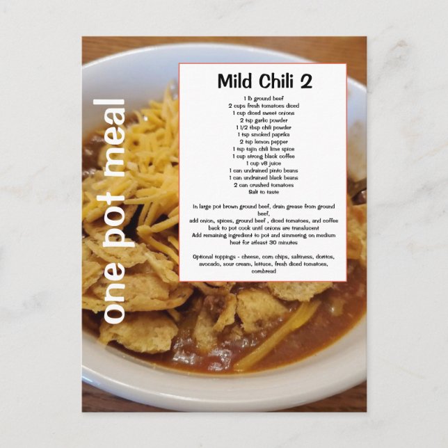 Milf chili recipe with a secret ingredientPostcard Postcard (Front)
