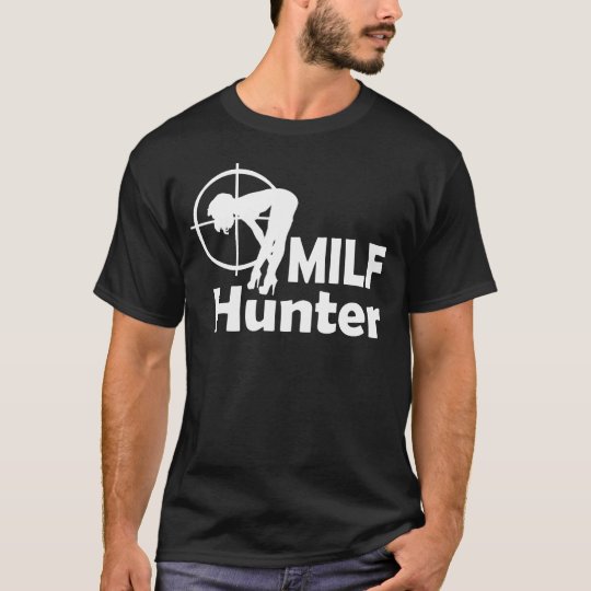 MILF Hunter white with crosshairs and silhouette.