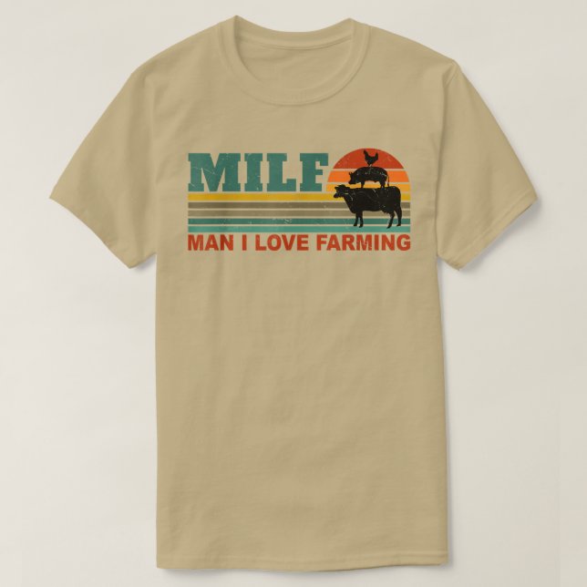 MILF-Man I Love Farming Funny Farmer Farming Retro T-Shirt (Design Front)