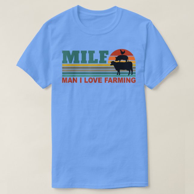 MILF-Man I Love Farming Funny Farmer Farming Retro T-Shirt (Design Front)