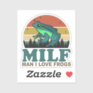 MILF Man I Love Frogs Funny Amphibian Frog Lovers Sticker