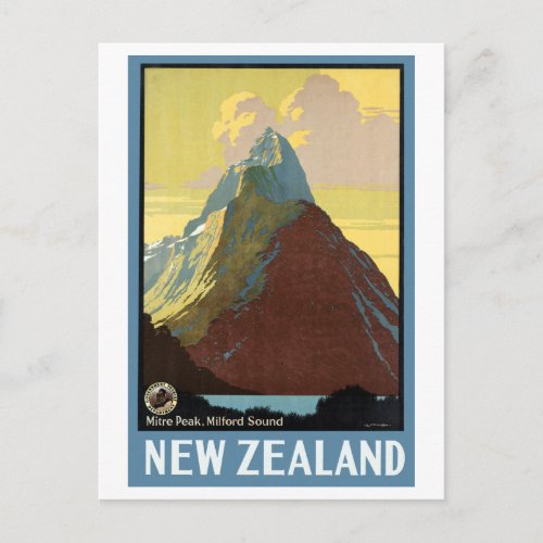 Milford Sound New Zealand Mountain Postcard