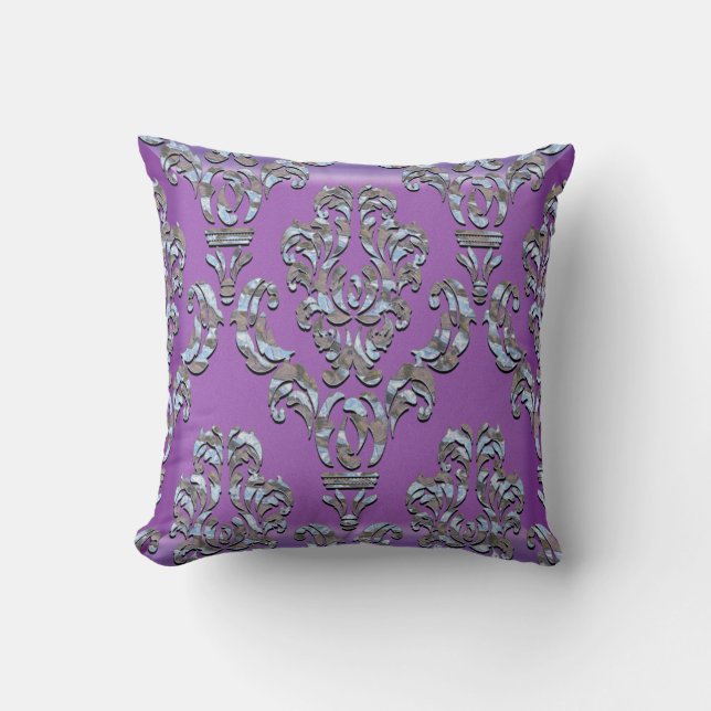 Miliscent Whidbey Damask Throw Pillow (Front)