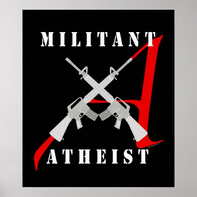 Militant Atheist black poster (Front)