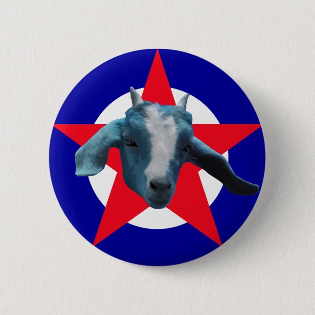 Militant Goat Pinback Button (Front)