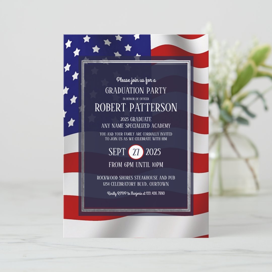 Military Academy Graudation Party Invitation | Zazzle