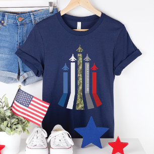 Military Air Force Jet Plane Flight Formation Dark T-Shirt